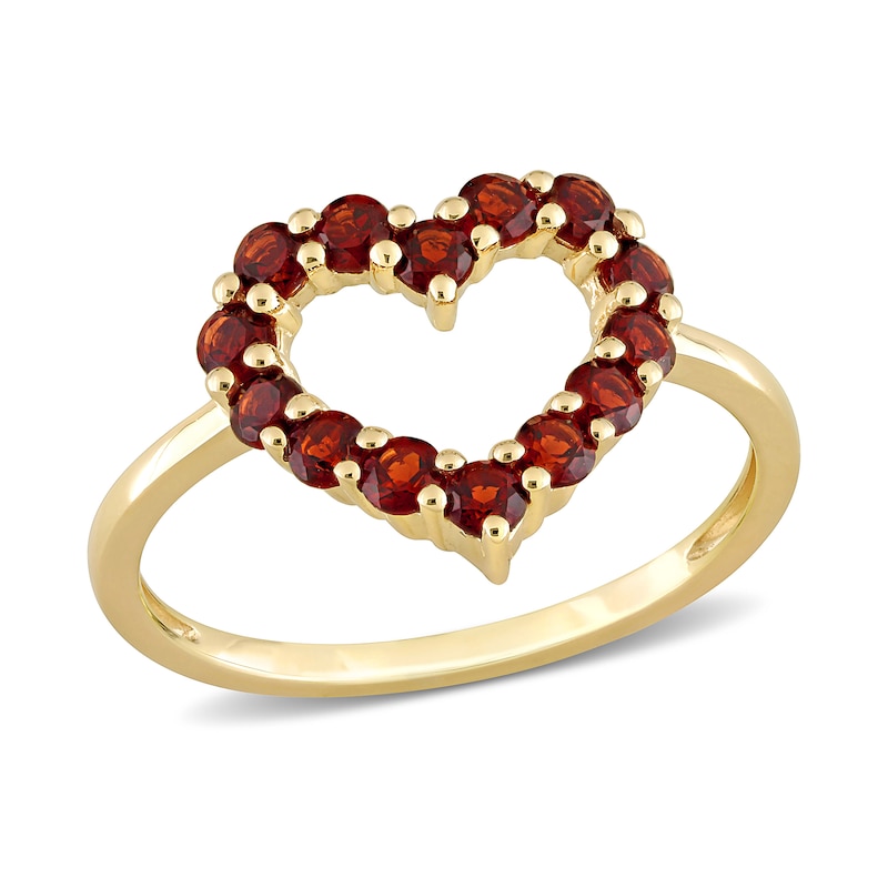 Silver Birthstone Ring Wrap Leaf - Ladies Garnet Heart Ring Branch