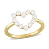 Thumbnail Image 0 of Freshwater Cultured Pearl Outline Heart Ring in 14K Gold