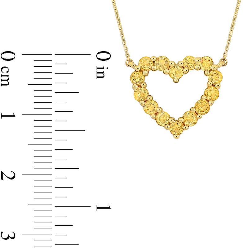 Main Image 3 of Citrine Outline Heart Necklace in 10K Gold - 17"