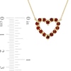 Thumbnail Image 3 of Garnet Outline Heart Necklace in 10K Gold - 17&quot;