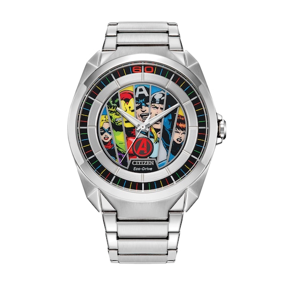 Men's Citizen Eco-Drive® Comic Book Avengers Beyond Earth’s Mightiest 60th Anniversary Watch (Model: Aw2080-64W)