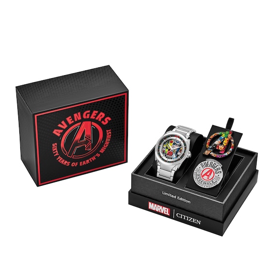Men's Citizen Eco-Drive® Comic Book Avengers Beyond Earth’s Mightiest 60th Anniversary Watch (Model: Aw2080-64W)