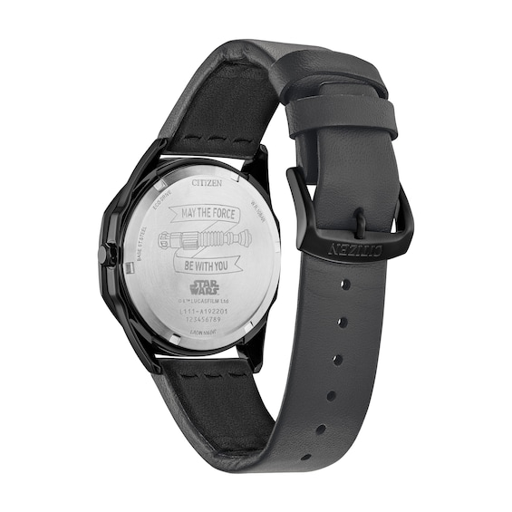 Men's Citizen Eco-DriveÂ® Star Warsâ¢ Lightsabersâ¢ Black Leather Strap Watch with Black Dial (Model: Bm7498-00W)