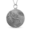 Thumbnail Image 1 of Couple's Engravable Your Own Fingerprint Yin-Yang Pendant in Sterling Silver (2 Images and Lines)