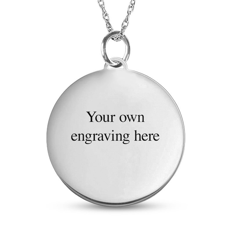 Main Image 3 of Couple's Engravable Your Own Fingerprint Yin-Yang Pendant in Sterling Silver (2 Images and Lines)