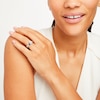 Thumbnail Image 2 of Vera Wang Love Collection 1 CT. T.W. Pear-Shaped Diamond and Marquise Blue Sapphire Bridal Set in 14K White Gold