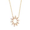 Thumbnail Image 2 of 1/2 CT. T.W. Champagne and White Diamond Sun Outline Necklace in 10K Gold