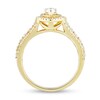 Thumbnail Image 2 of 1 CT. T.W. Pear-Shaped Diamond Double Teardrop Frame Multi-Row Engagement Ring in 14K Gold (I/I1)