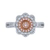 Thumbnail Image 3 of 1/2 CT. T.W. Pink and White Multi-Diamond Scallop Frame Ring in 10K Two-Tone Gold