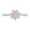 Thumbnail Image 3 of 1/2 CT. T.W. Pink and White Diamond Flower Ring in 10K Two-Tone Gold