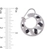 Thumbnail Image 3 of 2 CT. T.W. Black and White Diamond Crescent Moon Front/Back Earrings in 10K White Gold