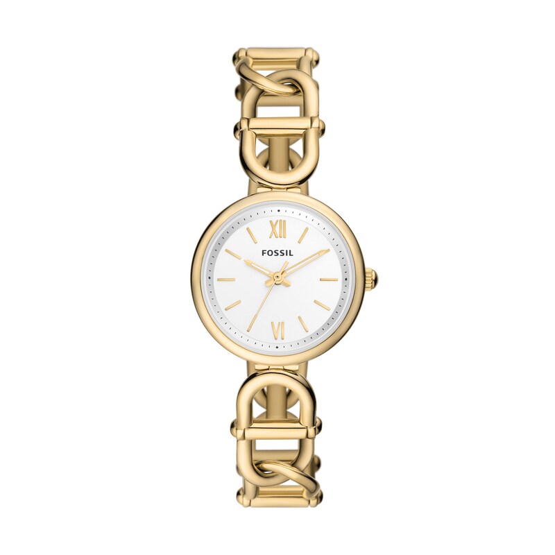 Main Image 1 of Ladies' Fossil Carlie Gold-Tone Watch with Roman Numeral Silver Dial (Model: ES5272)