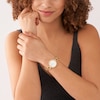 Thumbnail Image 2 of Ladies' Fossil Carlie Gold-Tone Watch with Roman Numeral Silver Dial (Model: ES5272)