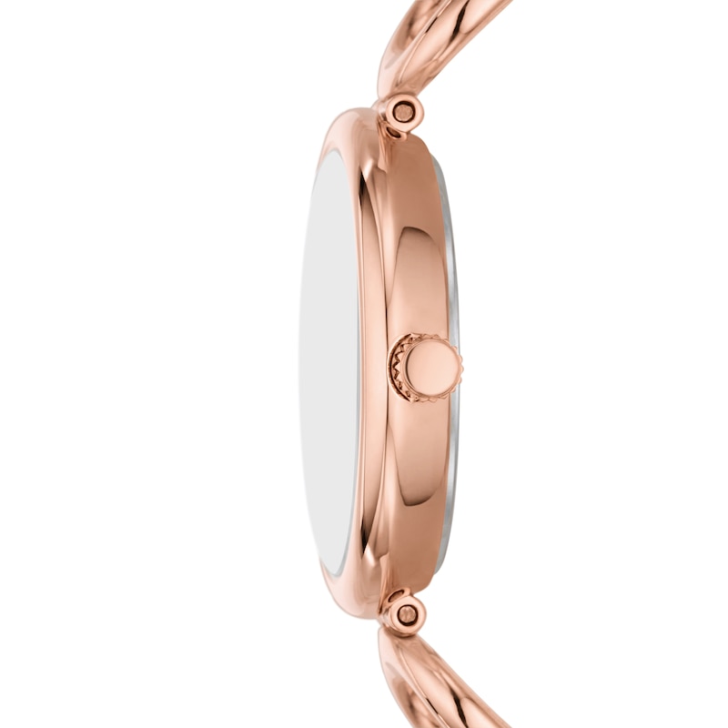 Main Image 4 of Ladies' Fossil Carlie Rose-Tone Watch with Roman Numeral Silver Dial (Model: ES5273)