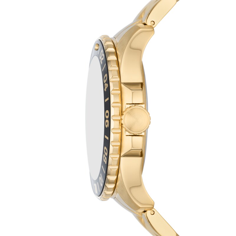 Main Image 4 of Men's Fossil Blue Special Edition GMT Gold-Tone Watch with Black Sunray Dial (Model: FS5990)