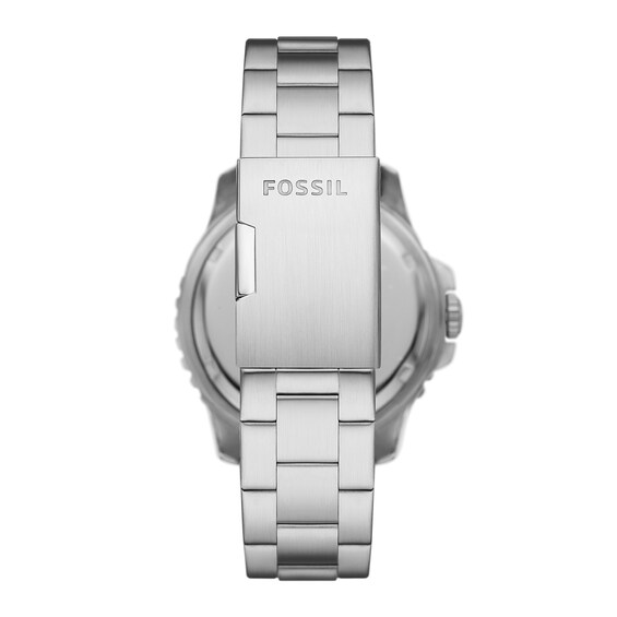 Men's Fossil Blue Special Edition GMT Silver-Tone Watch with Blue Sunray Dial (Model: Fs5991)