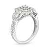 Thumbnail Image 3 of 1 CT. T.W. Diamond Square Double Frame Teardrop Sides Past Present Future® Engagement Ring in 10K White Gold