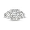Thumbnail Image 4 of 1 CT. T.W. Diamond Square Double Frame Teardrop Sides Past Present Future® Engagement Ring in 10K White Gold