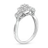 Thumbnail Image 3 of 1/4 CT. T.W. Diamond Cushion Frame Past Present Future® Engagement Ring in 10K White Gold