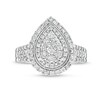 Thumbnail Image 4 of 1 CT. T.W. Pear Multi-Diamond Multi-Row Vintage-Style Engagement Ring in 10K White Gold