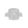 Thumbnail Image 4 of 1 CT. T.W. Diamond Triple Cushion Frame Multi-Row Vintage-Style Engagement Ring in 10K White Gold