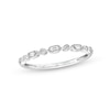 Thumbnail Image 1 of 1/15 CT. T.W. Baguette and Round Diamond Vintage-Style Stackable Band in 10K White Gold