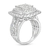Thumbnail Image 3 of 4 CT. T.W. Princess Multi-Diamond Raised Multi-Row Engagement Ring in 10K White Gold