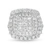 Thumbnail Image 4 of 4 CT. T.W. Princess Multi-Diamond Raised Multi-Row Engagement Ring in 10K White Gold