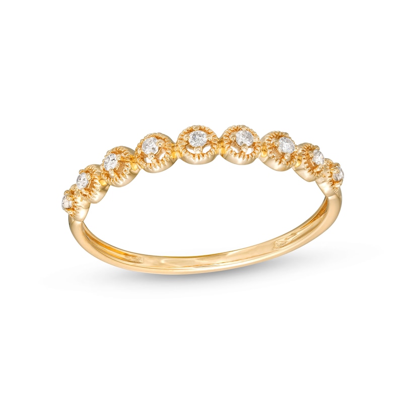 Main Image 1 of 1/15 CT. T.W. Diamond Bubbles Vintage-Style Stackable Band in 10K Gold