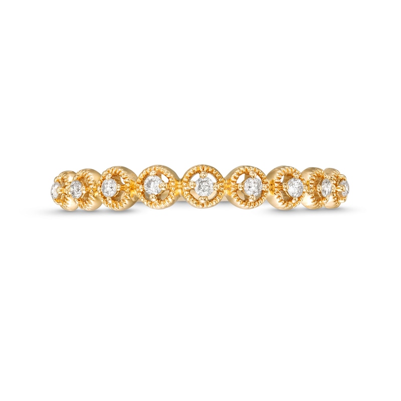 Main Image 4 of 1/15 CT. T.W. Diamond Bubbles Vintage-Style Stackable Band in 10K Gold