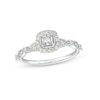 Thumbnail Image 1 of 1/4 CT. T.W. Princess-Cut Diamond Cushion Frame Vintage-Style Promise Ring in 10K White Gold