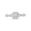 Thumbnail Image 4 of 1/4 CT. T.W. Princess-Cut Diamond Cushion Frame Vintage-Style Promise Ring in 10K White Gold