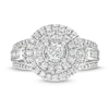 Thumbnail Image 4 of 1 CT. T.W. Diamond Frame Vintage-Style Ring in 10K White Gold