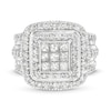 Thumbnail Image 4 of 2 CT. T.W. Princess-Cut Multi-Diamond Layered Multi-Row Engagement Ring in 10K White Gold