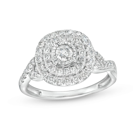 3/4 CT. T.w. Diamond Miracle Double Frame Ring in 10K White Gold