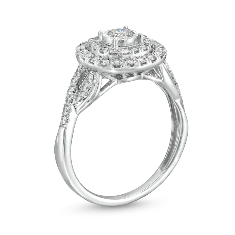 Main Image 3 of 3/4 CT. T.W. Diamond Miracle Double Frame Ring in 10K White Gold