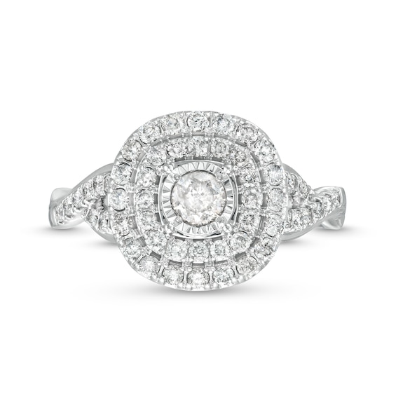 3/4 CT. T.w. Diamond Miracle Double Frame Ring in 10K White Gold