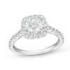 Thumbnail Image 1 of 1-1/2 CT. T.W. Certified Lab-Grown Diamond Cushion Frame Engagement Ring in 10K White Gold (F/SI2)