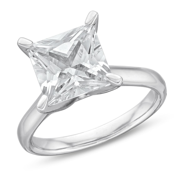 4 CT. Certified Princess-Cut Lab-Grown Diamond Solitaire Engagement Ring in 14K White Gold (I/Si2)