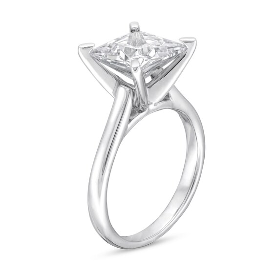 4 CT. Certified Princess-Cut Lab-Grown Diamond Solitaire Engagement Ring in 14K White Gold (I/Si2)