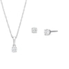 Thumbnail Image 1 of 1/2 CT. T.W. Certified Lab-Grown Diamond Solitaire Pendant and Stud Earrings Set in 14K White Gold (F/VS2)
