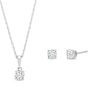 Thumbnail Image 1 of 1 CT. T.W. Certified Lab-Grown Diamond Solitaire Pendant and Stud Earrings Set in 14K White Gold (F/VS2)