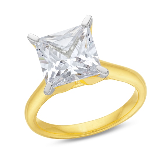 4 CT. Certified Princess-Cut Lab-Grown Diamond Solitaire Engagement Ring in 14K Gold (I/Si2)