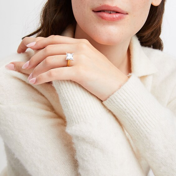 4 CT. Certified Princess-Cut Lab-Grown Diamond Solitaire Engagement Ring in 14K Gold (I/Si2)