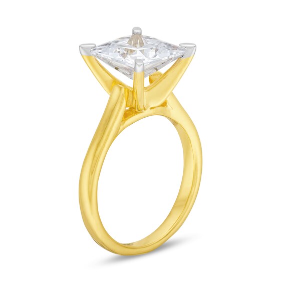 4 CT. Certified Princess-Cut Lab-Grown Diamond Solitaire Engagement Ring in 14K Gold (I/Si2)