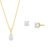 Thumbnail Image 1 of 1 CT. T.W. Certified Lab-Grown Diamond Solitaire Pendant and Stud Earrings Set in 14K Gold (F/VS2)