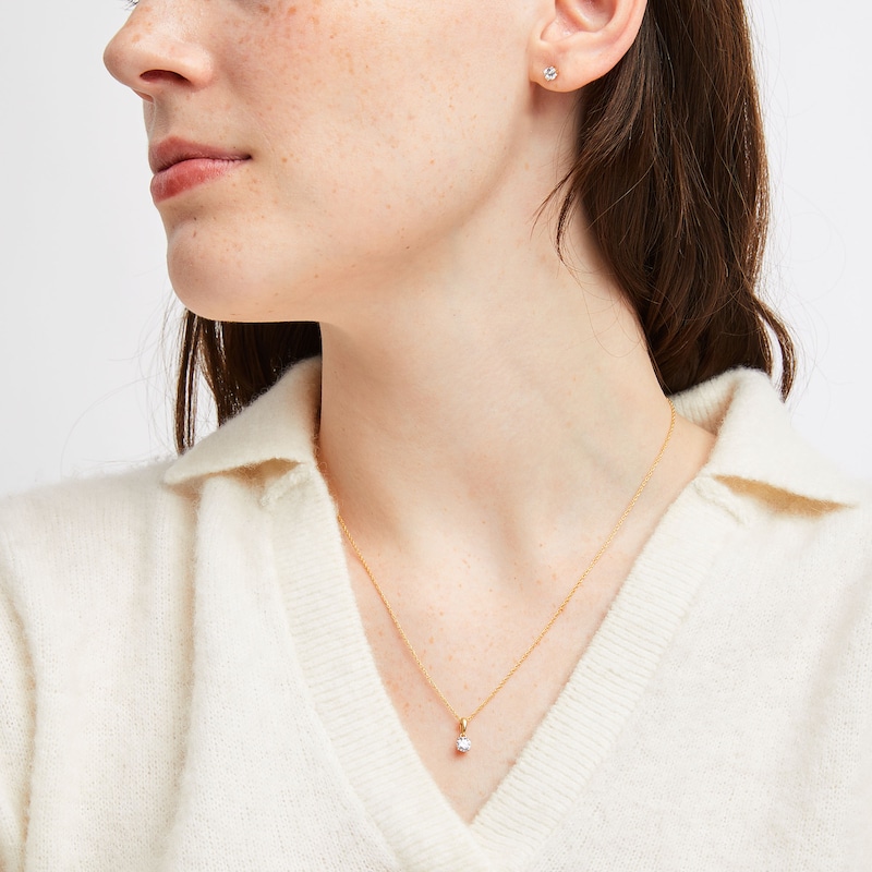 Main Image 2 of 1 CT. T.W. Certified Lab-Grown Diamond Solitaire Pendant and Stud Earrings Set in 14K Gold (F/VS2)