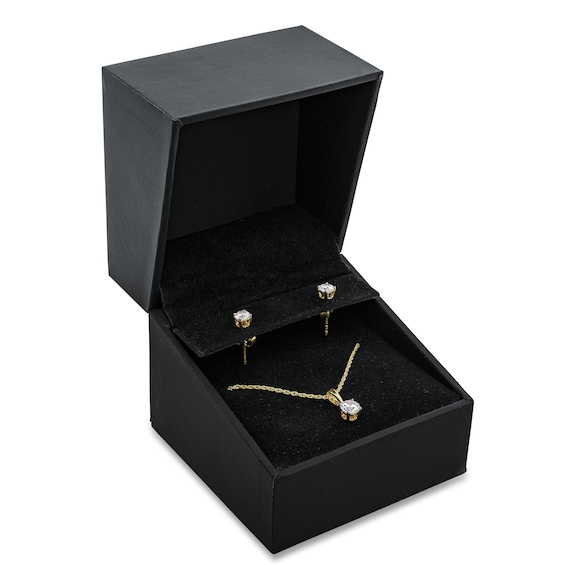 1 CT. T.w. Certified Lab-Grown Diamond Solitaire Pendant and Stud Earrings Set in 14K Gold (F/Vs2)