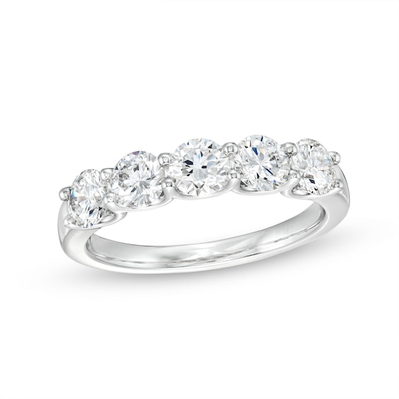1-1/2 CT. T.w. Certified Lab-Grown Diamond Five Stone Band in 10K White Gold (I/Si2)