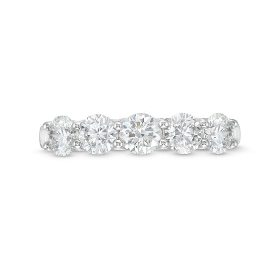 1-1/2 CT. T.w. Certified Lab-Grown Diamond Five Stone Band in 10K White Gold (I/Si2)